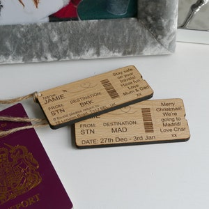 Personalised Boarding Pass Luggage Tag Travelling Gifts Holiday Reveal Ideas Personalised Luggage Tag image 1