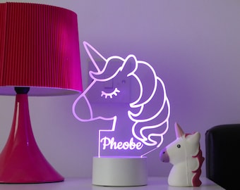 Veilleuse Licorne | Décoration de chambre d'enfants | Lampes pour enfants | Chambres d'enfants