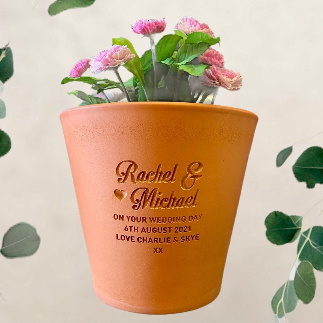 Personalised Wedding Flower Pot Gift Wedding Gifts Gifts for the Couple