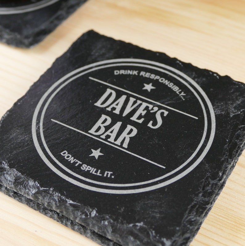 Personalised Bar Coasters Home Bar Gifts Set of 4 Bar Etsy