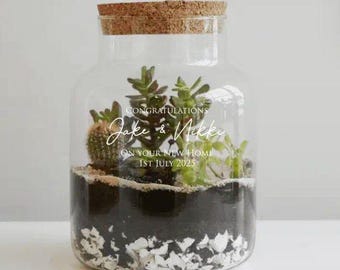 Personalised DIY Terrarium Kit - New Home Gifts, Personalised First Home Plant Gifts