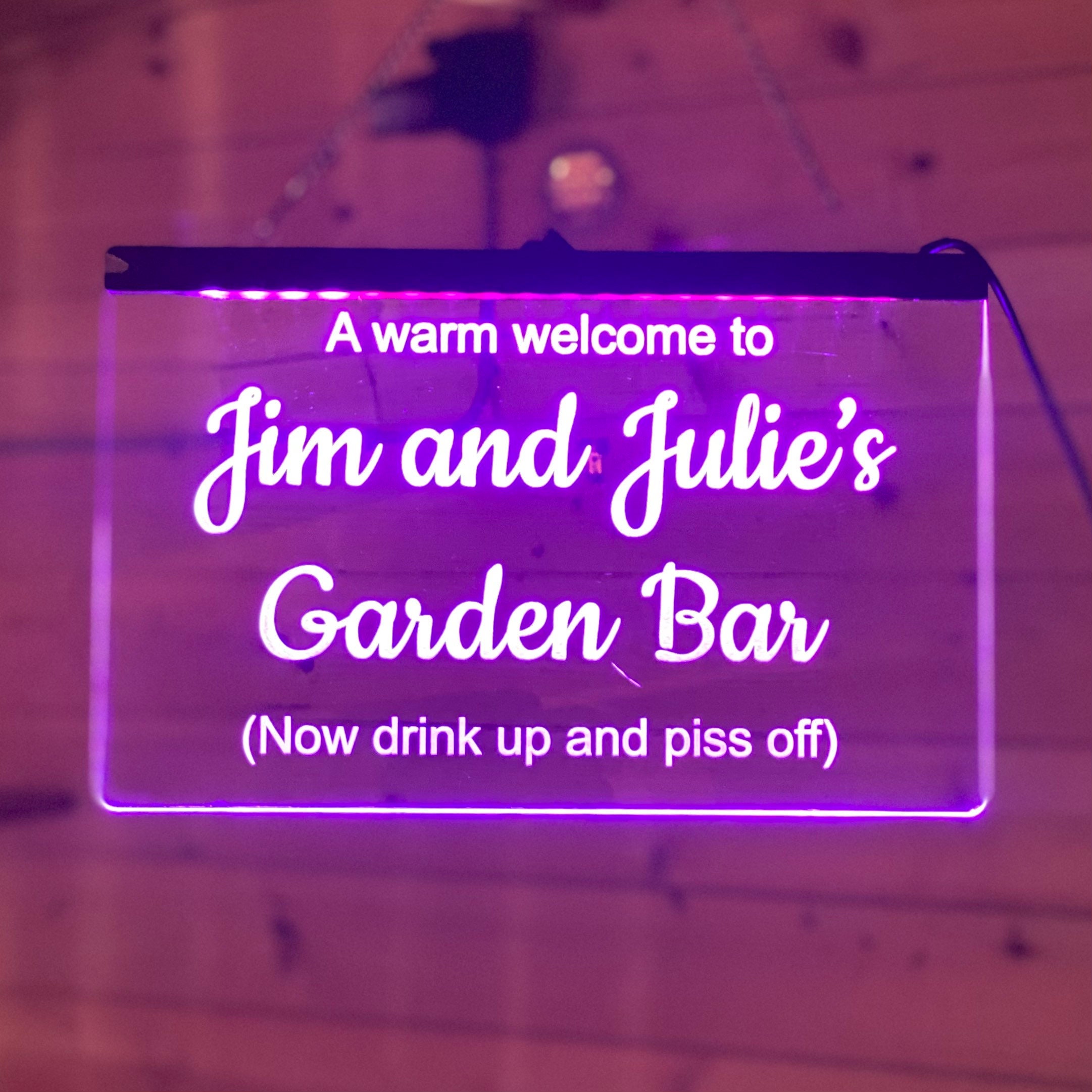 LED Personalised Bar Sign Etsy UK