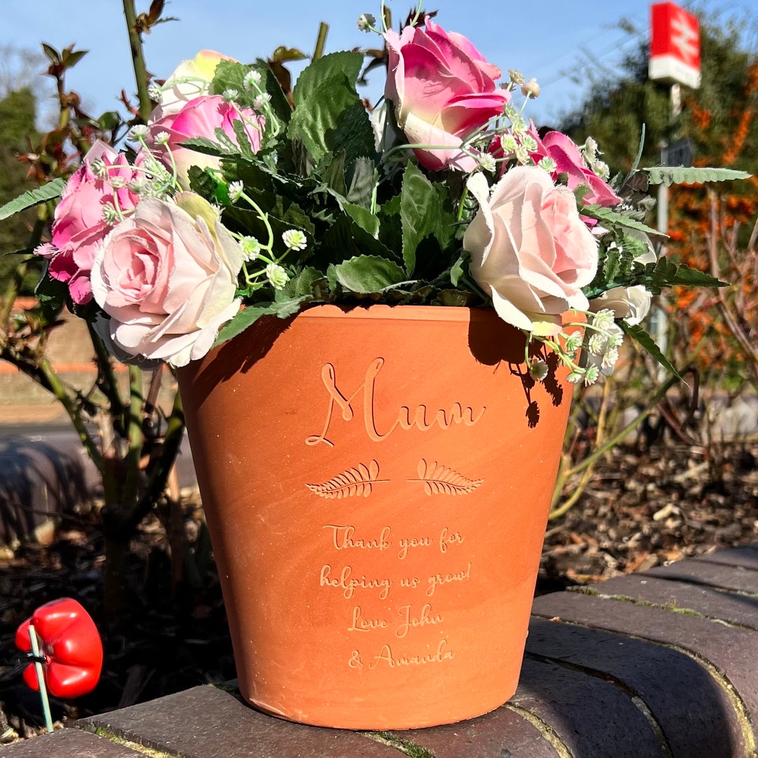 Personalised Mothers Day Flower Pot - Etsy UK