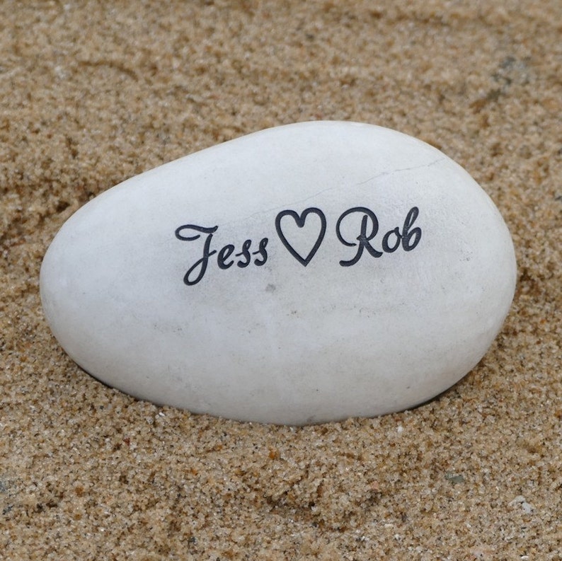 Couple Name Pebble Engraved Stones Romantic Gifts image 4