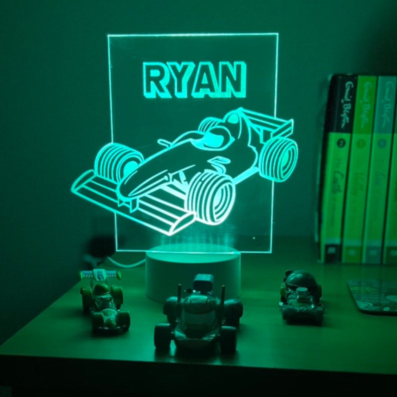 Personalised Formula One F1 Racing Car Night Light. - Etsy