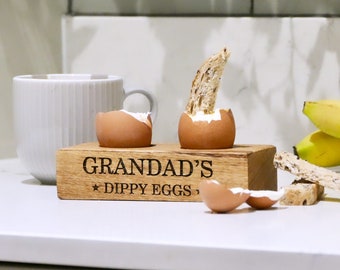 Dippy Eggs Holder | Solid Oak Egg and Soldier Board | Oak Gifts | Gifts for Grandad | Handmade Oak Dippy Eggs Board | Dippy Egg Stands