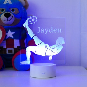 Personalised Football Night Light Football Night Lamp Children's Lights Kids Bedrooms Football Nursery Decor Boys Room Night Light image 2