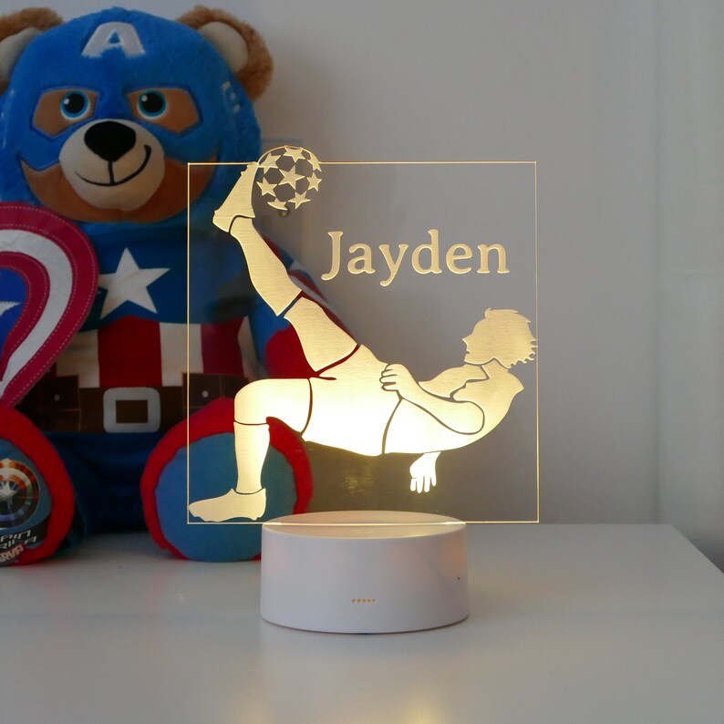 Personalised Football Night Light Football Night Lamp Children's Lights Kids Bedrooms Football Nursery Decor Boys Room Night Light image 6