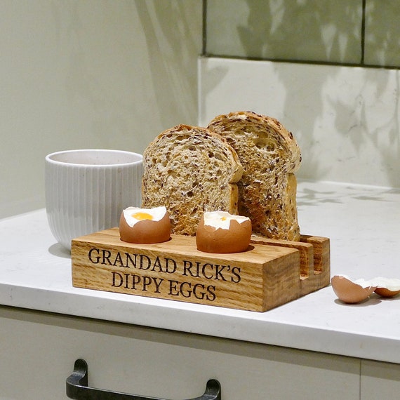 Oak Dippy Egg Board | Solid Oak Egg and Soldier | Oak Gifts | Gifts for Grandad | Handmade Oak Dippy Eggs Board