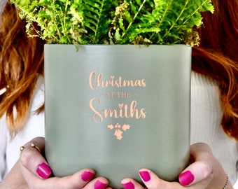 Christmas Flower Pot Family Gift | Personalised Flower PotChristmas Flower Pot Ornament | Seasonal Personalised Flower Pot