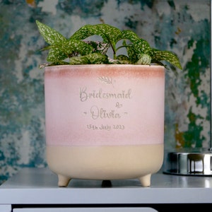 Personalised Pink Bridesmaid Flower Pot | Bridesmaid Gifts | Personalised Flower Pots | Plant Gifts | Bridesmaids