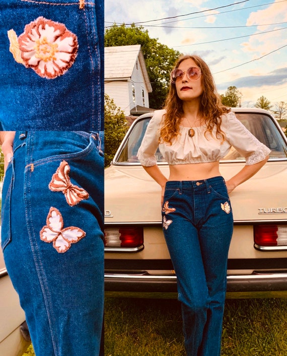 70’s/60’s - Wrangler Embroidered Patchwork Jeans -