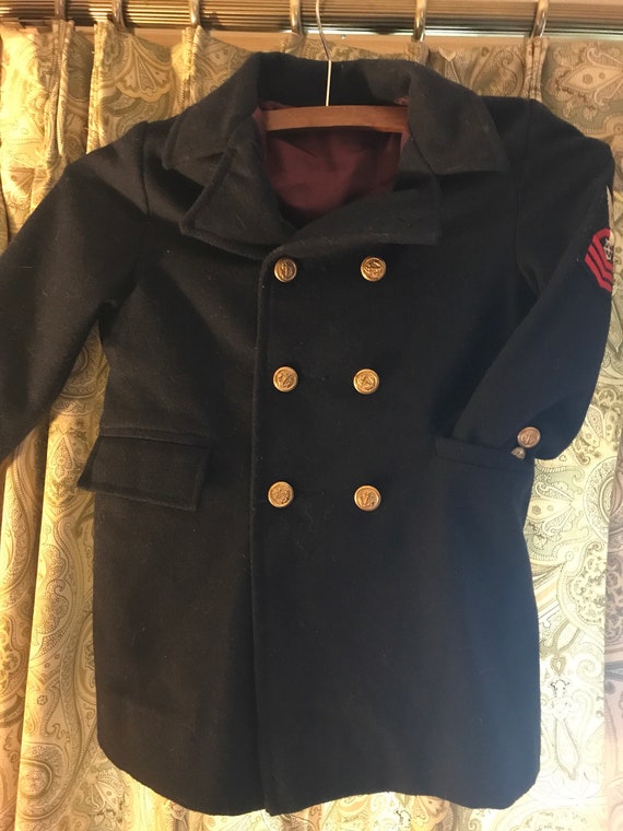 VINTAGE Child's Navy PEA COAT