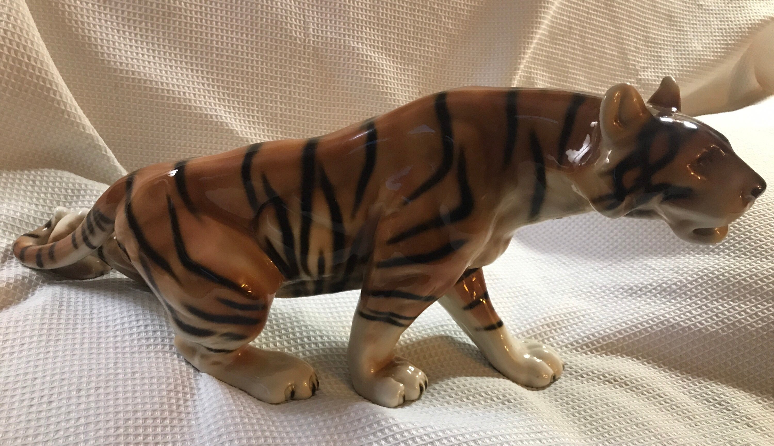 LARGE Vintage Royal Dux Porcelain Bengal Tiger 20 by 10 Etsy