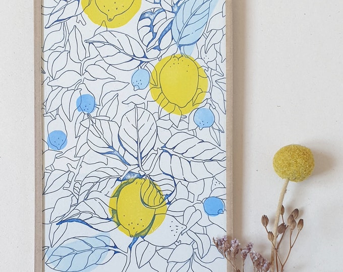 Fleurs 6 Blue- encadré