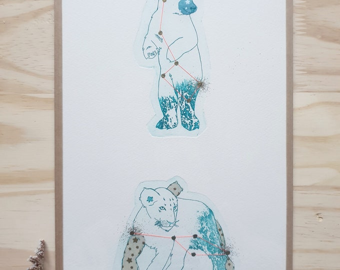 Doubles constellations- petit Lion/Petite Ourse - encadré