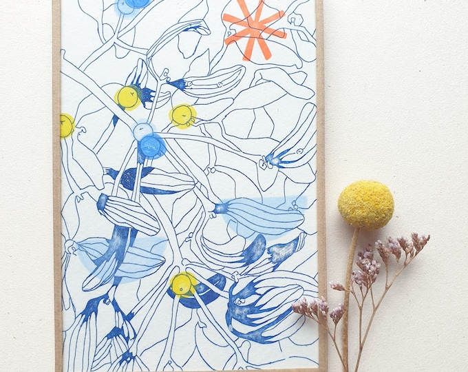Fleurs1 Blue- encadré