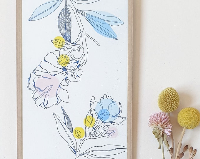 fleur 7 Blue- encadré