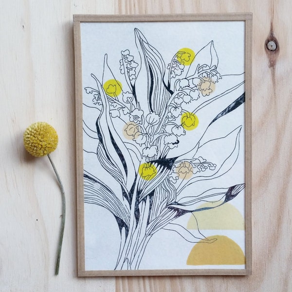 Flower 10- yellow or blue version (framed)