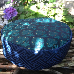 Indian silk Meditation Cushion, Buckwheat Hulls Yoga Cushion, Floor Cushion