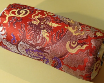 Red Yoga Bolster Tibetan buckwheat Bolster,  meditation Bolster .