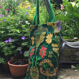 Green like spring Tibetan Brocade Tote image 1