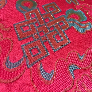 Tibetan Fabric Brocade,  Eight Auspicious Symbols  Altar Fabric