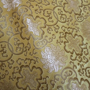 Lotus , Dorje Yellow and Gold Silky Brocade