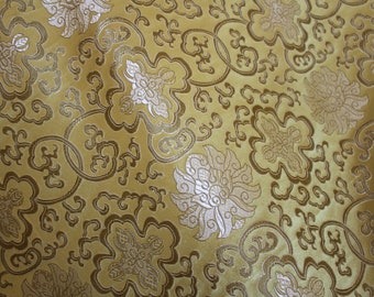 Lotus , Dorje Yellow and Gold Silky Brocade