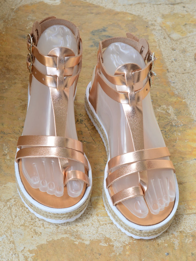Toe Ring Handmade Greek Leather Sandals Ancient Greek Style Inspired Rose Gold Sandals Made to Order Sandals Gladiator Sandals