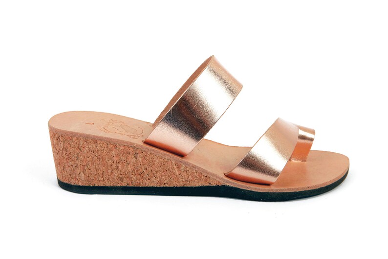 Bridal Shoes Handmade Greek Leather Sandals Summer Wedding Toe Ring Ancient Greek Sandals Rose Gold Sandals Wedding Sandals