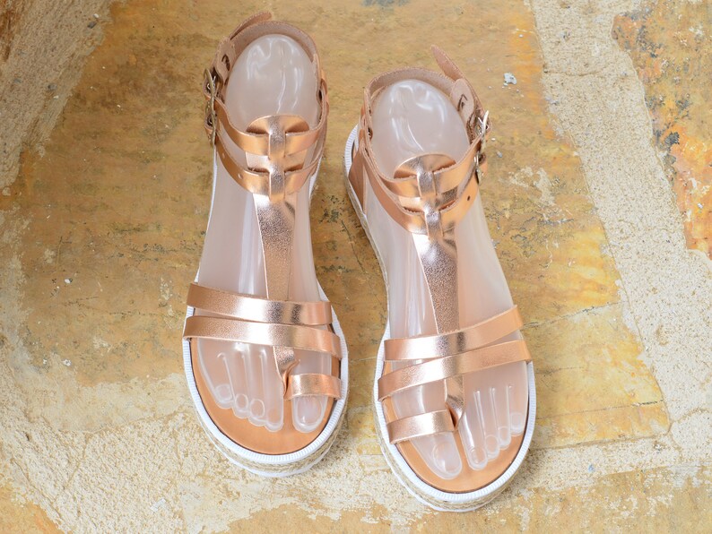 Toe Ring Handmade Greek Leather Sandals Ancient Greek Style Inspired Rose Gold Sandals Made to Order Sandals Gladiator Sandals