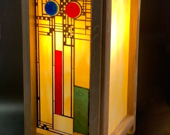 Frank Lloyd Wright inspired box lamp