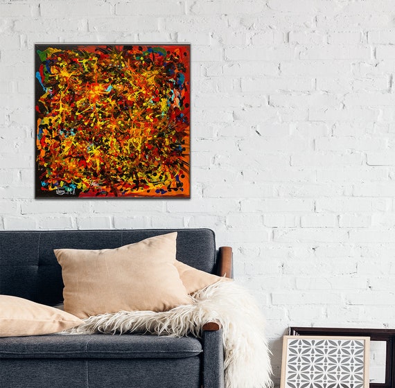 Abstract Painting Square Wall Art Painting on Canvas Etsy