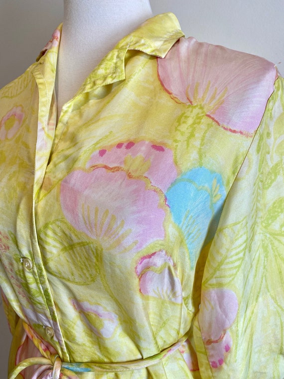 Vintage 1960s Lady Manhattan Silk Yellow Floral P… - image 5