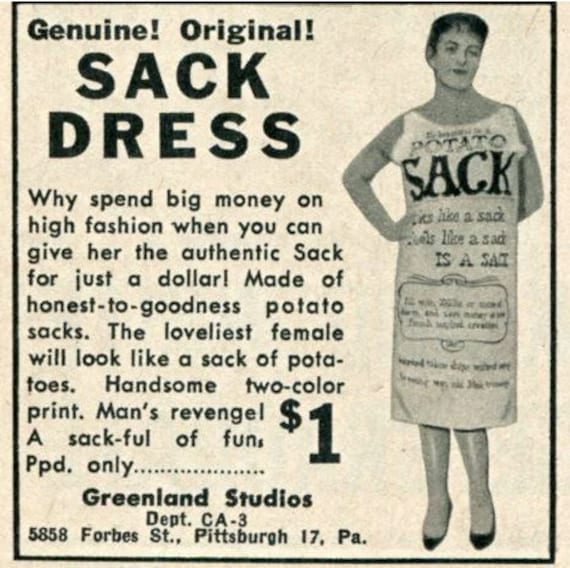 Vintage 1960s Pop Art Novelty Potato Sack Dress - image 7