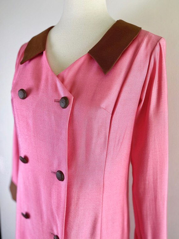 Vintage 1960s Pink Mod Double Breasted Overcoat J… - image 3