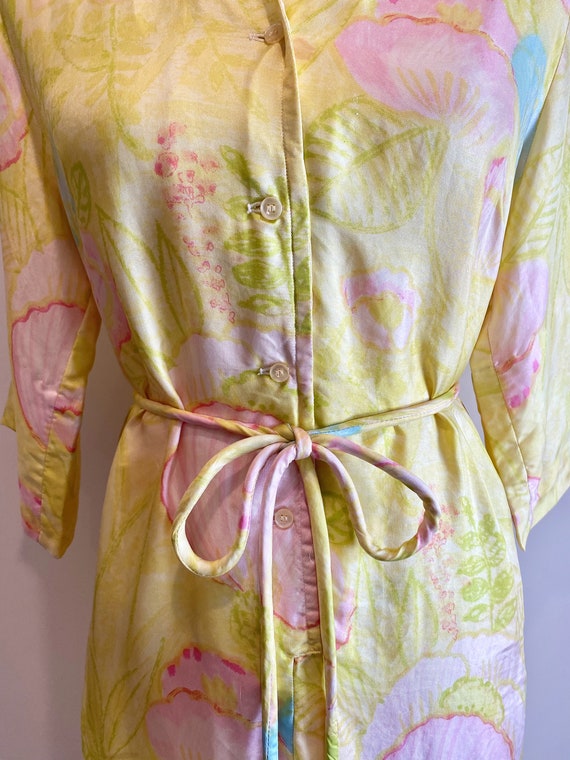 Vintage 1960s Lady Manhattan Silk Yellow Floral P… - image 2