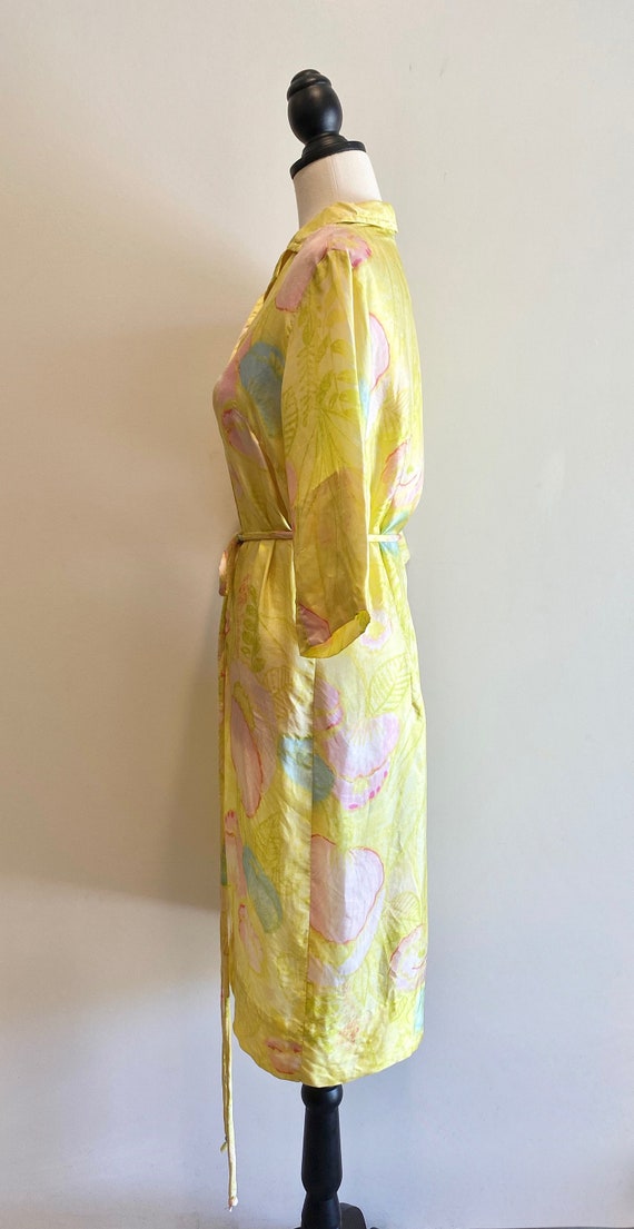 Vintage 1960s Lady Manhattan Silk Yellow Floral P… - image 4