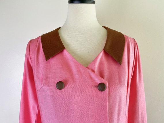 Vintage 1960s Pink Mod Double Breasted Overcoat J… - image 5