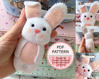 Patron en PDF / Patron en couture / Patron en Feutrine - Le Lapin