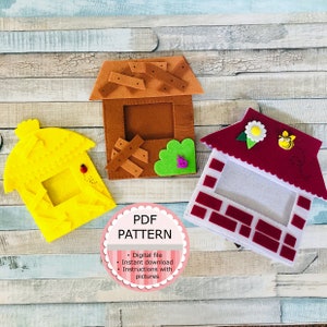 Digital Pdf Pattern/Sewing Pattern - The 3 Little Pigs Puppets&#39;s Houses