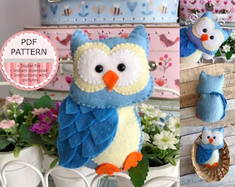 PDF Pattern / Sewing Pattern / Felt Pattern - The Owl