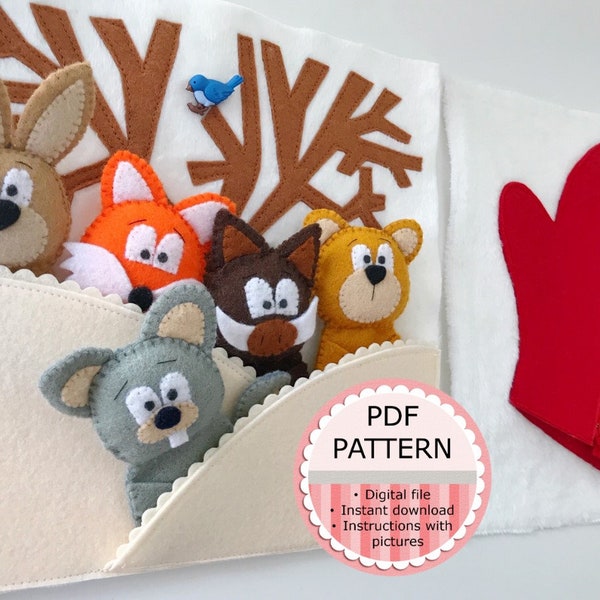 The Mitten - 2 Quiet Book Pages Digital PDF Pattern / Sewing Pattern / Tutorial with Pictures