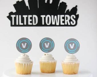 fortnite cupcake topper fortnite vbucks fortnite gaming party v bucks fortnite party decor fortnite party supplies - fortnite v bucks cupcakes