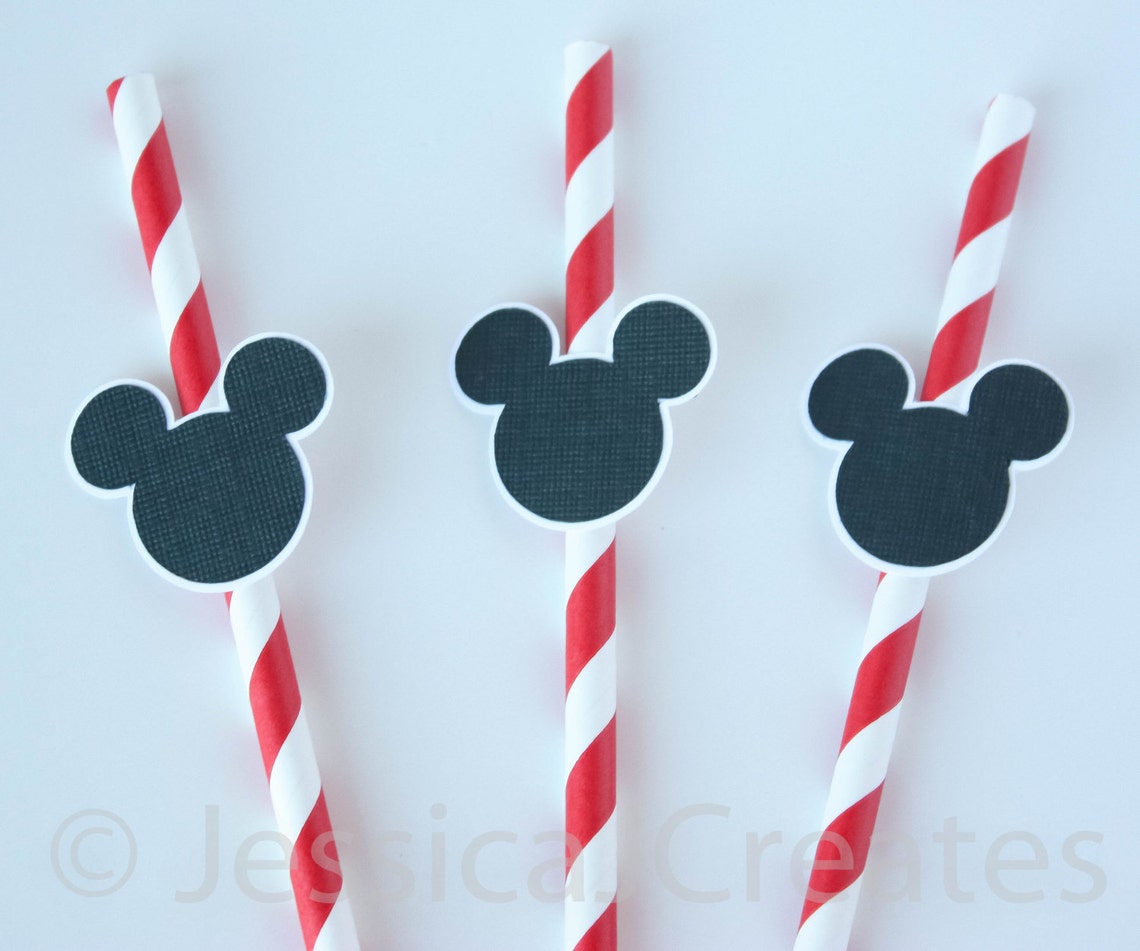 Mickey Mouse Mickey Mouse Paper Straws Paper Straws Etsy