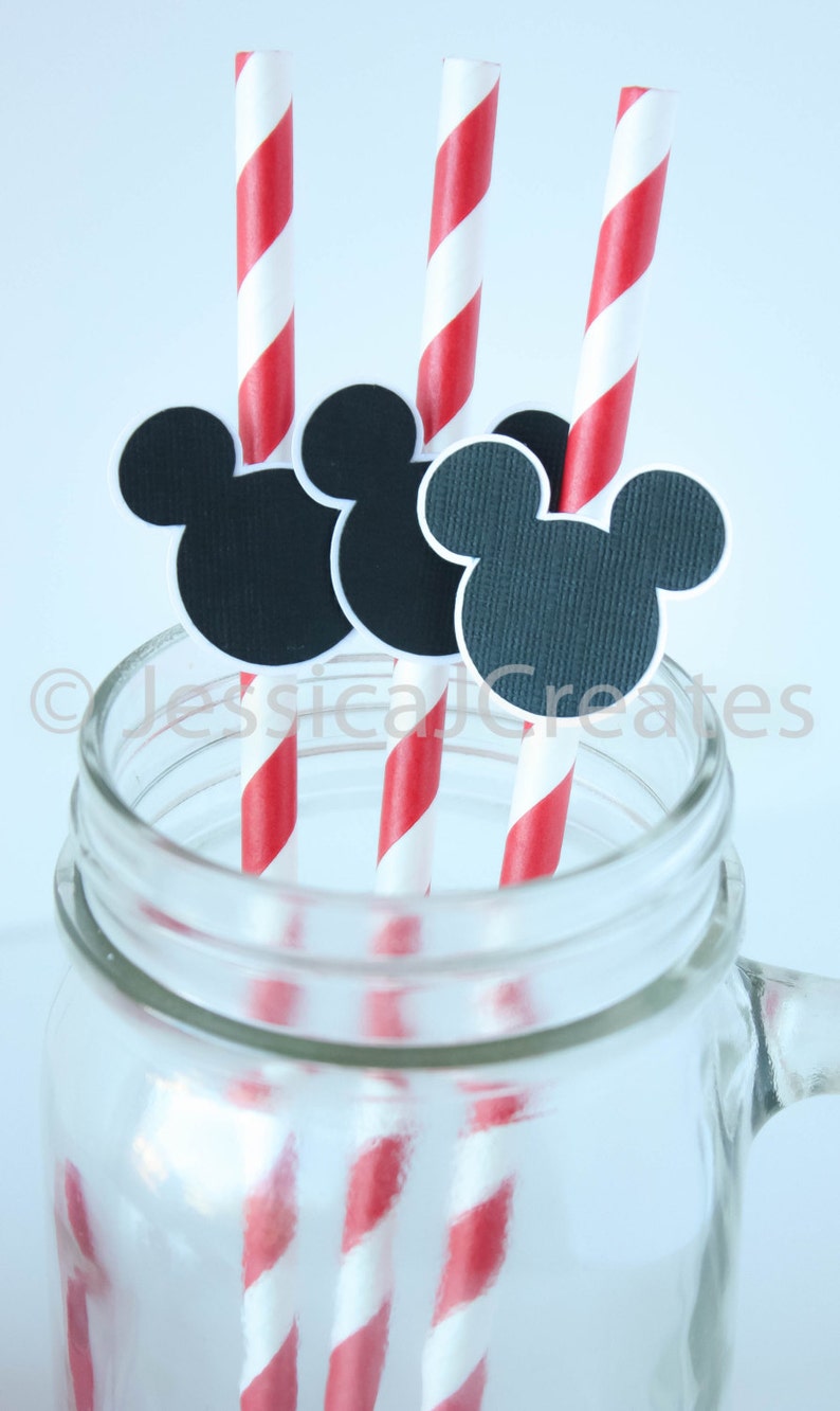 Mickey Mouse Mickey Mouse Paper Straws Paper Straws Etsy