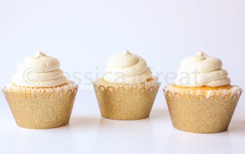 Cupcake Wrappers Gold Glitter Cupcake Wrappers Gold Glitter