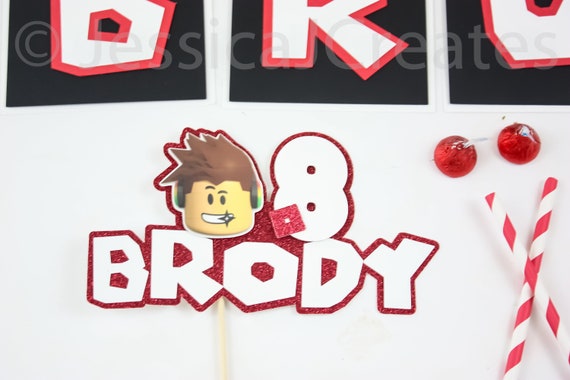 Gaming Cake Topper Pixel Game Roblox Birthday Decorations Etsy - uscbp roblox gfx