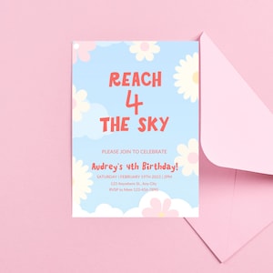 Girly Toy Story Birthday Party Invitation, Reach 4 The Sky, Pink Toy Story Party Decor, Woody&#39;s Roundup, To Infinity & Beyond, 4th Birthday